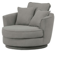 DREHSESSEL grau Web-Velours, XL Sessel 360° drehbar inklusive 3 x Kissen - Grau, Kunststoff/Textil (120/86/120cm)