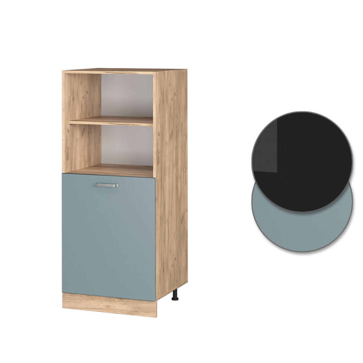 HERDUMBAUSCHRANK R-Line Blau-Grau 60 cm - Honigeiche/Eiche Wotan, Holzwerkstoff (60/143/57cm) - Vicco