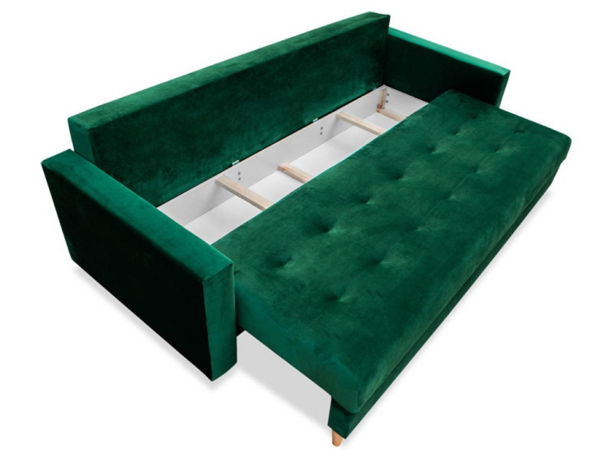 SOFA Butelgrün BANDI Gepolstert - Grün, Textil (229/90/90cm) - Sepro Meble