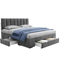 POLSTERBETT mit 4 Schubladen 160x200 cm Samt Grau - Grau, Holz (160/200cm) - Meubliv
