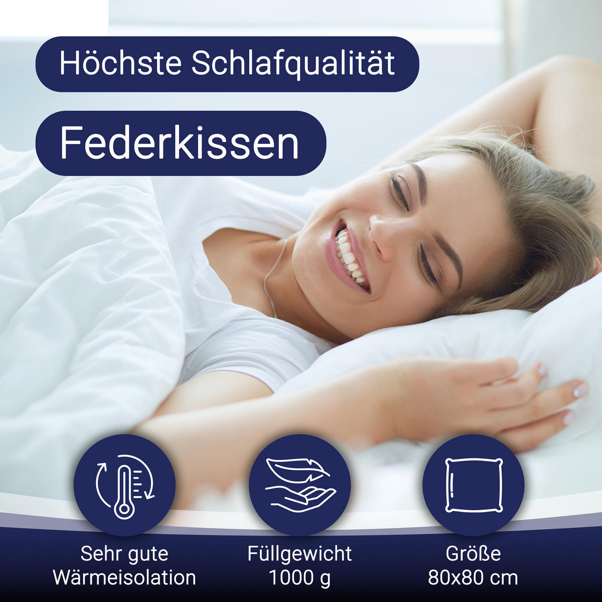 KISSEN, 80x80 cm, 100% Baumwolle, Weiß - Weiß, Textil (80/80cm) - Zollner