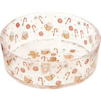 GLASSCHÜSSEL mit Lebkuchenmann-Motiv Transparent 1,2 l 20/20/7 cm - Transparent, Glas (20/20/7cm) - Excellent Houseware