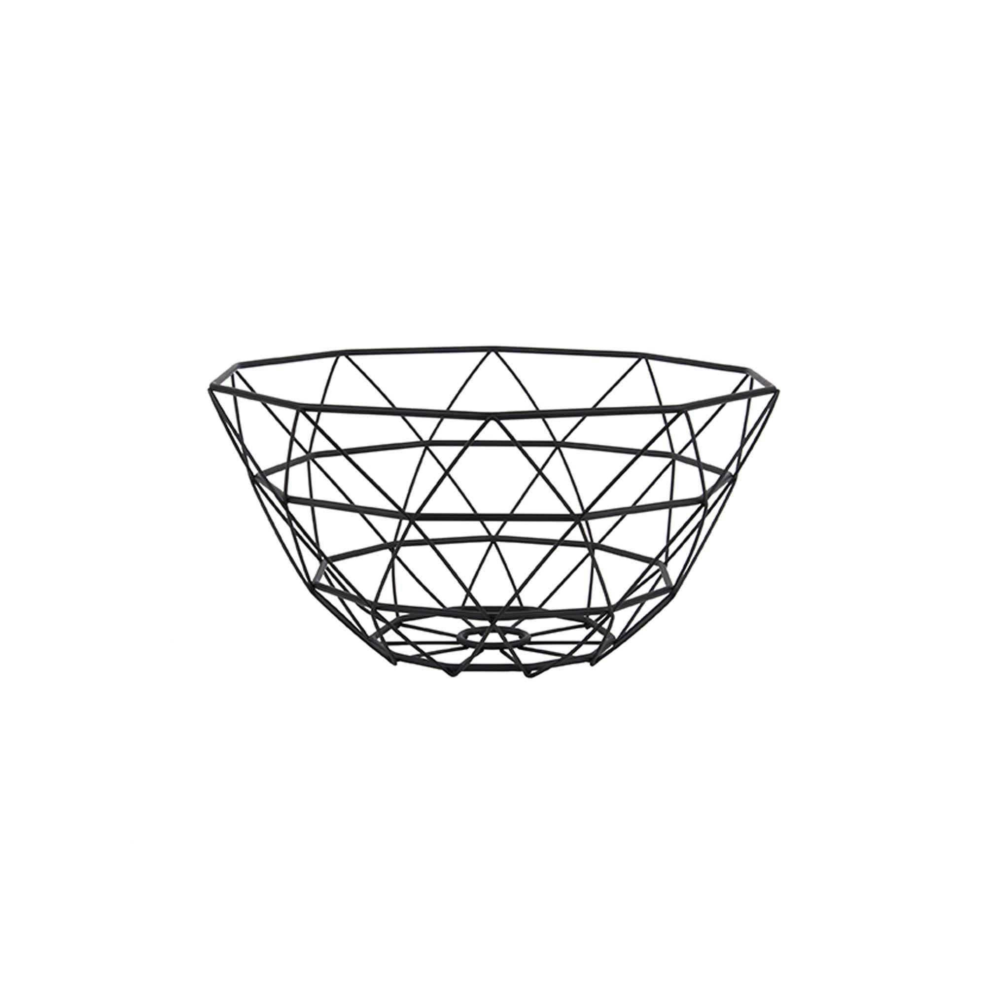 OBSTSCHALE Schwarz 30/30/15 cm - Schwarz, Metall (30/15cm) - Present Time