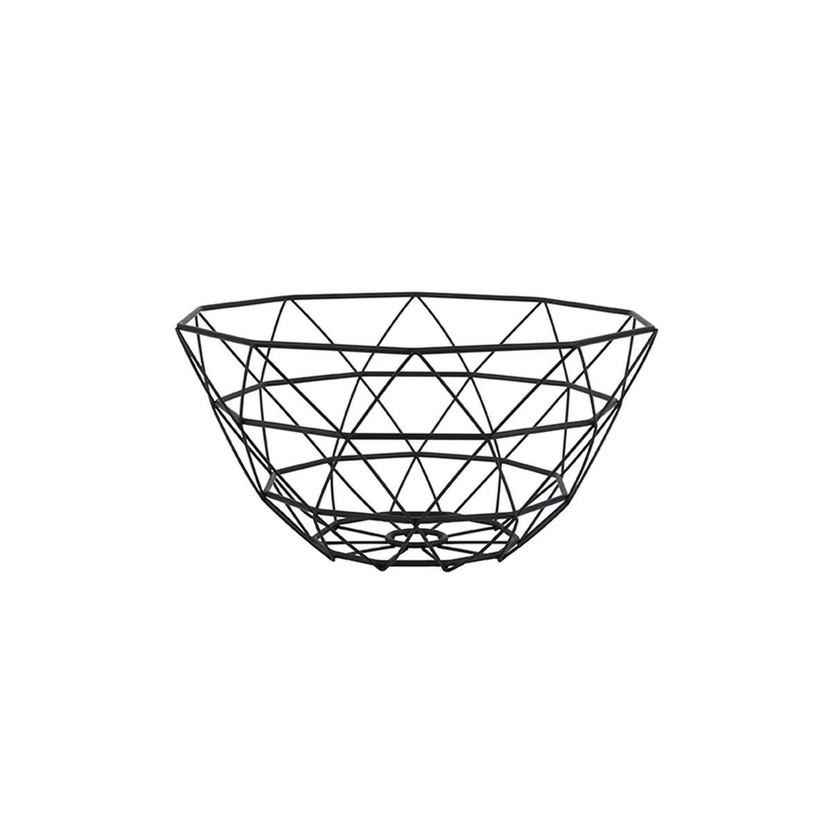 OBSTSCHALE Schwarz 30/30/15 cm - Schwarz, Metall (30/15cm) - Present Time