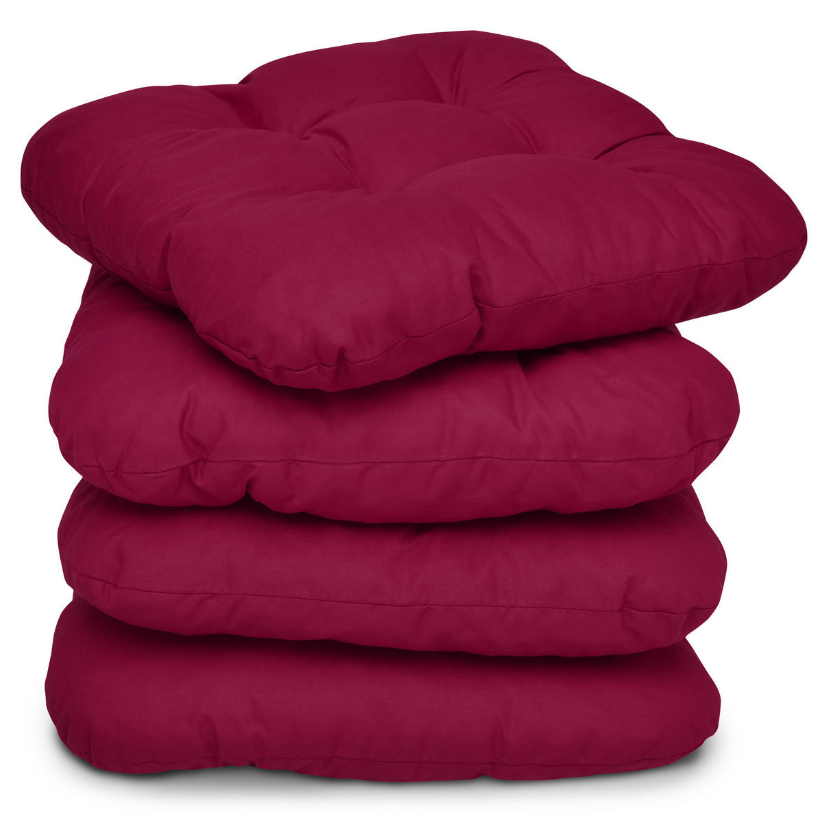 STUHLKISSEN Lisa 40/40/8 cm Rot 4tlg - Rot, Textil (40/40cm) - Beautissu 