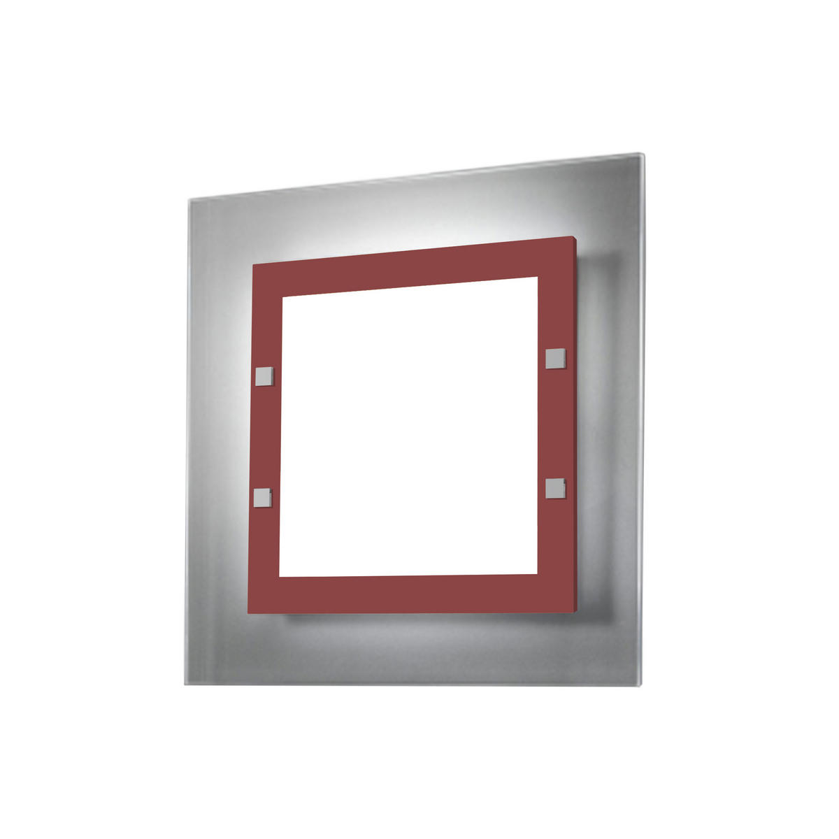 DECKENLEUCHTE - Rot, Metall (41/41/6cm) - Lumicom