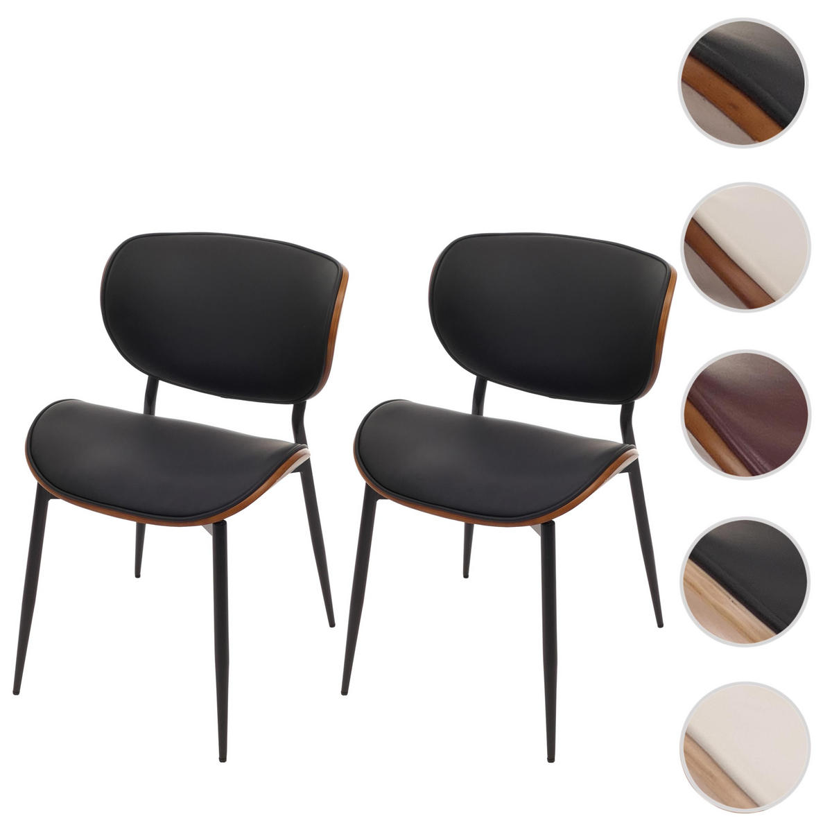 ESSZIMMERSTUHL Walnuss Dekor, Schwarz - Walnussfarben/Schwarz, Textil (50/80/51cm) - MCW