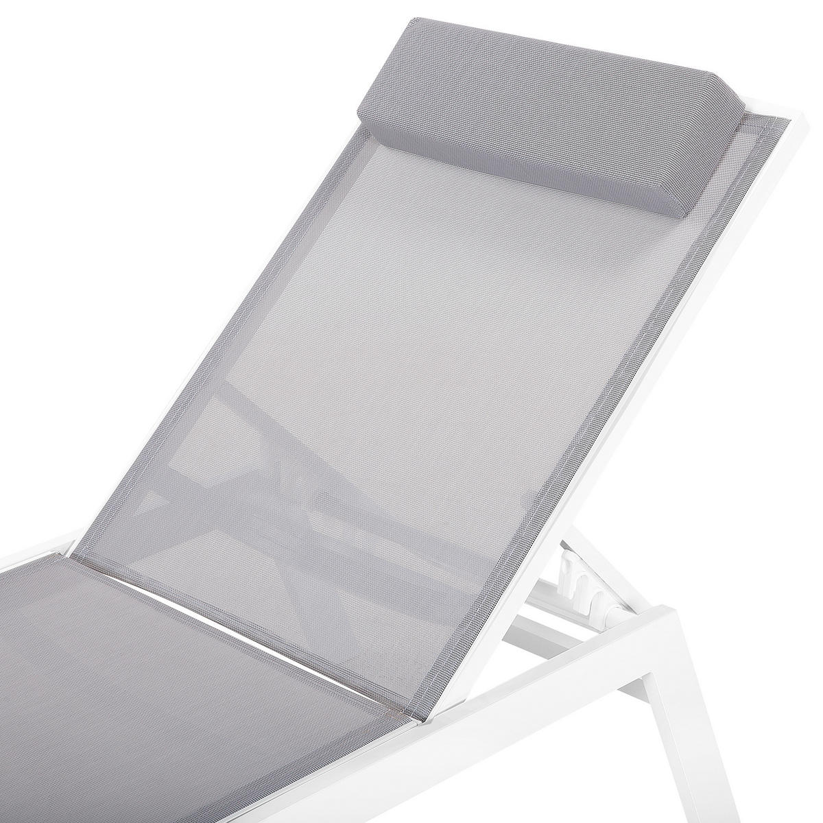 GARTENLIEGE grau Catania - Grau, Metall (66/103/155cm) - Beliani