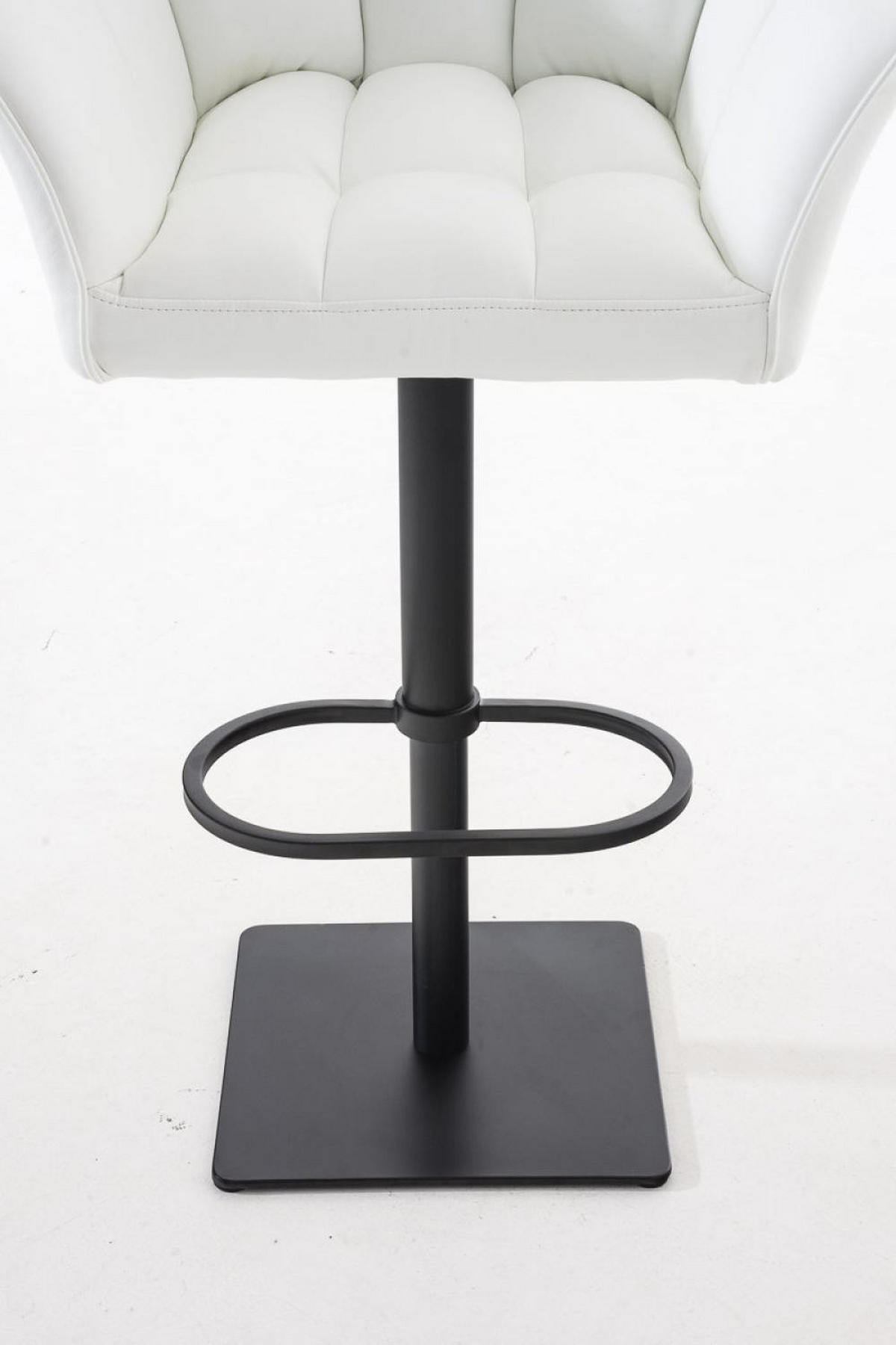 BARHOCKER Lederlook Weiß - Schwarz/Weiß, Textil/Metall (64/88/45cm) - CLP