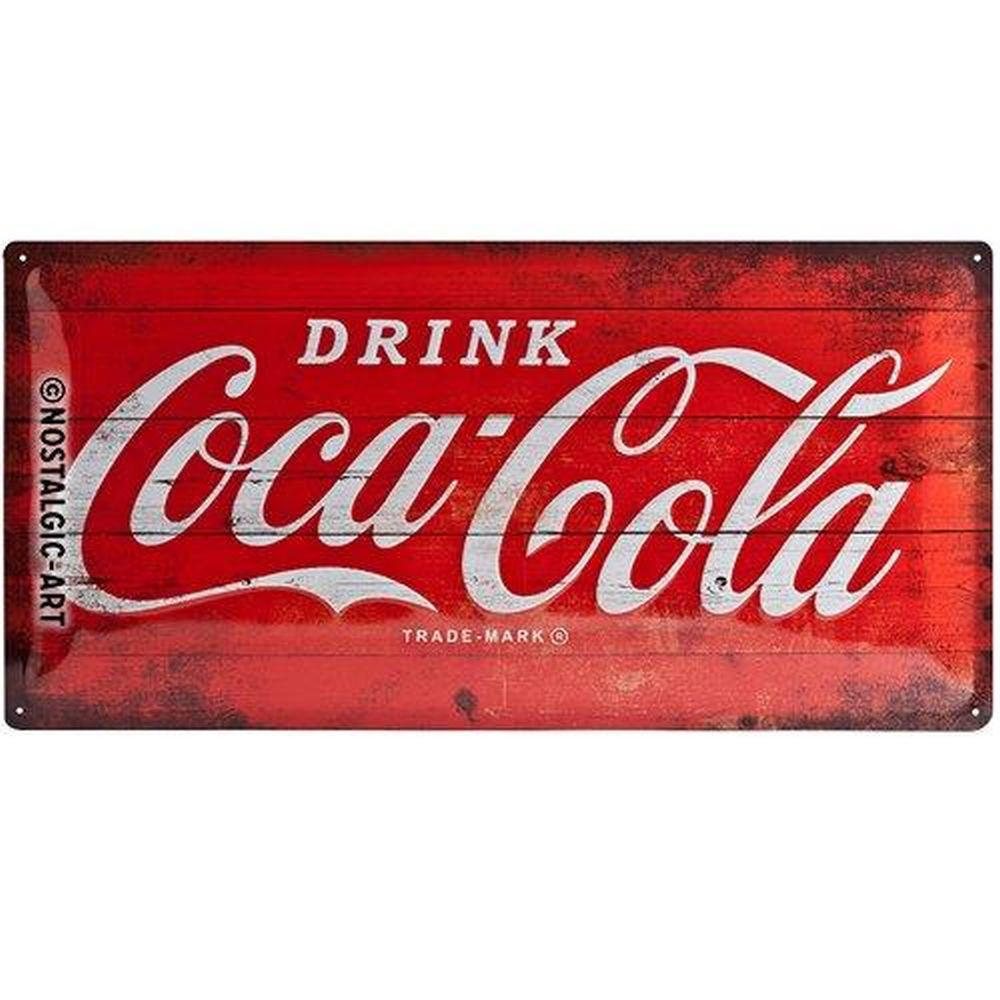 BLECHSCHILD 25/50 cm Coca-Cola Logo Red - Multicolor, Metall (50/25/1cm) - Nostalgic-Art