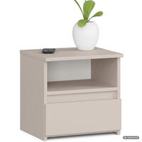 NACHTTISCH CL1 Kaschmir 40 cm 1 Schublade Front Kaschmir matt 1 Einlegeboden B40xH40xT35 cm - Beige, Holzwerkstoff (40/40/35cm) - Akord