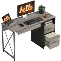SCHREIBTISCH Grau mit Tastaturauszug, 2 Schubladen und Fach 120/50/76 cm - Hellgrau, Holzwerkstoff (50/120/76cm) - PANGIVO