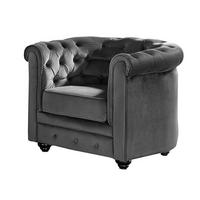 SESSEL mit gerader Rückenlehne - -Sitzer - Samt, Stoff - Anthrazitgrau - - Anthrazit, Textil (85/72/78cm) - Vente-Unique