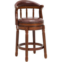 BARHOCKER drehbar Sitzhöhe ca. 66 cm Leder Holz Braun - Braun, Holz (54.8/96/54.8cm) - Meubliv