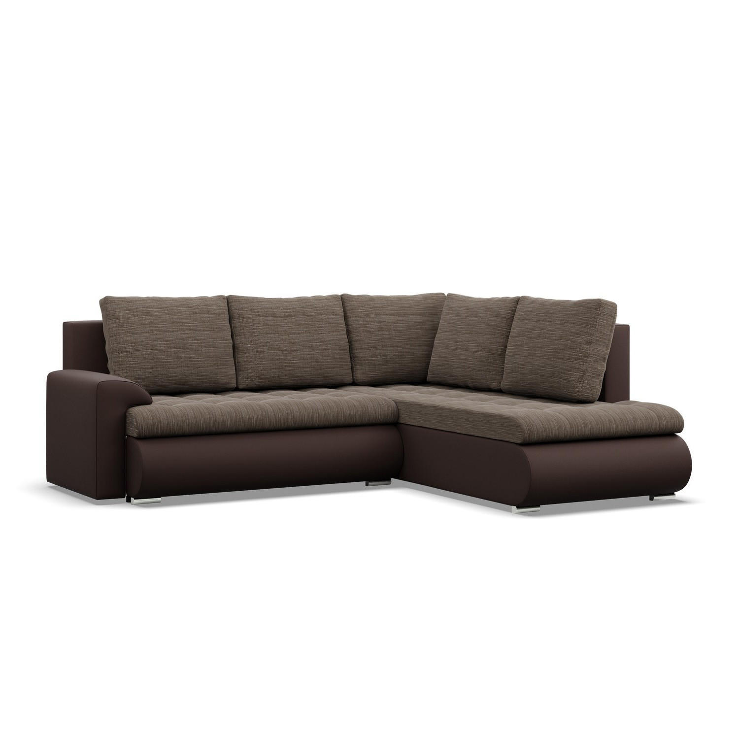 ECKSOFA RECHTS MIT SCHLAFFUNKTION FORESTA, Braun + Braun - Braun, Textil (230/200cm) - Mebligo