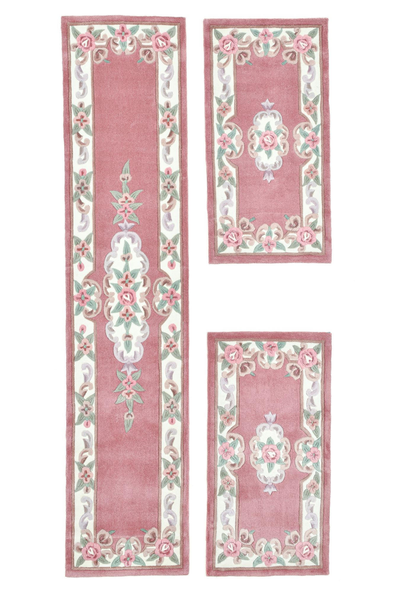 HANDTUFTTEPPICH Ming Bettumrandung 70x600 cm - Rosa, Textil (70/600cm) - THEKO