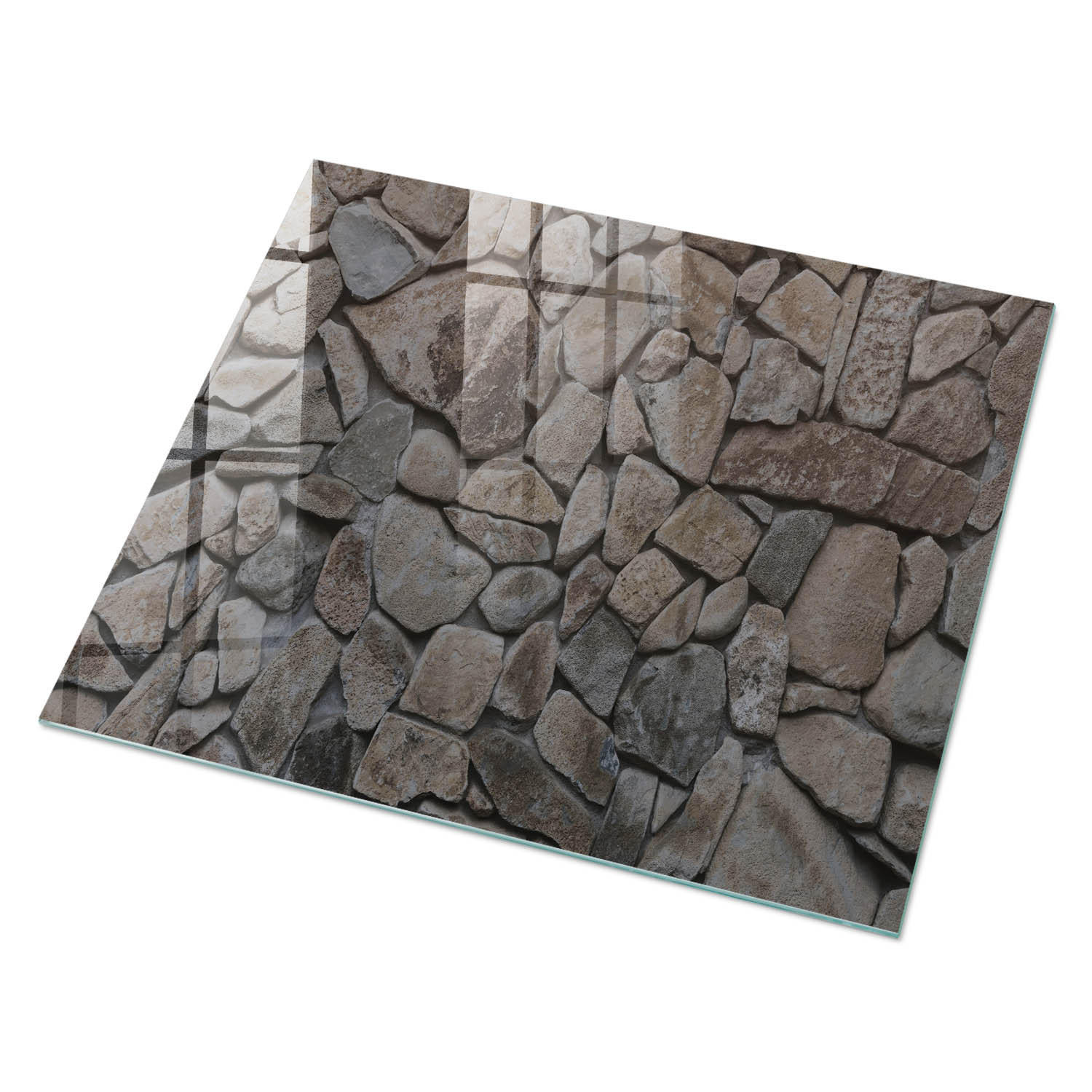 GLASPLATTE 80x60 cm – Steintextur - Braun, Glas (0.4/80/60cm) - ArtPrintCave