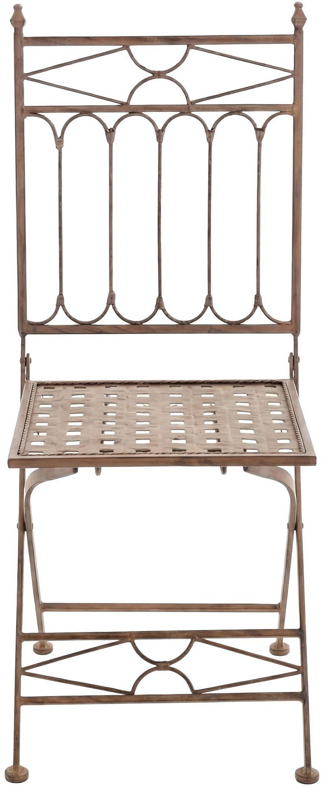 GARTENSTUHL Finn 40x40x95cm Metall Antik-Braun Klappstuhl - Braun, Metall (40/95/40cm) - DELUKE