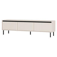 TV stolík Osaka pieskovo béžový 179/50/40 cm - čierna/béžová, kov/kompozitné drevo (178.6/50/40cm) - Selsey