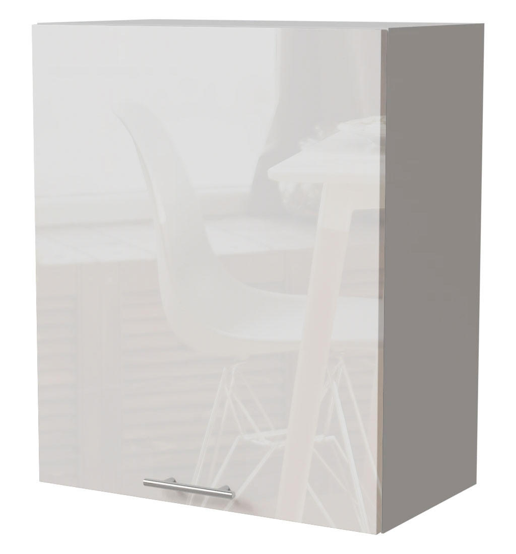 Feldmann-Wohnen Küchenhängeschrank Weiß Hochglanz, Weiß 60x72x32.5 cm
