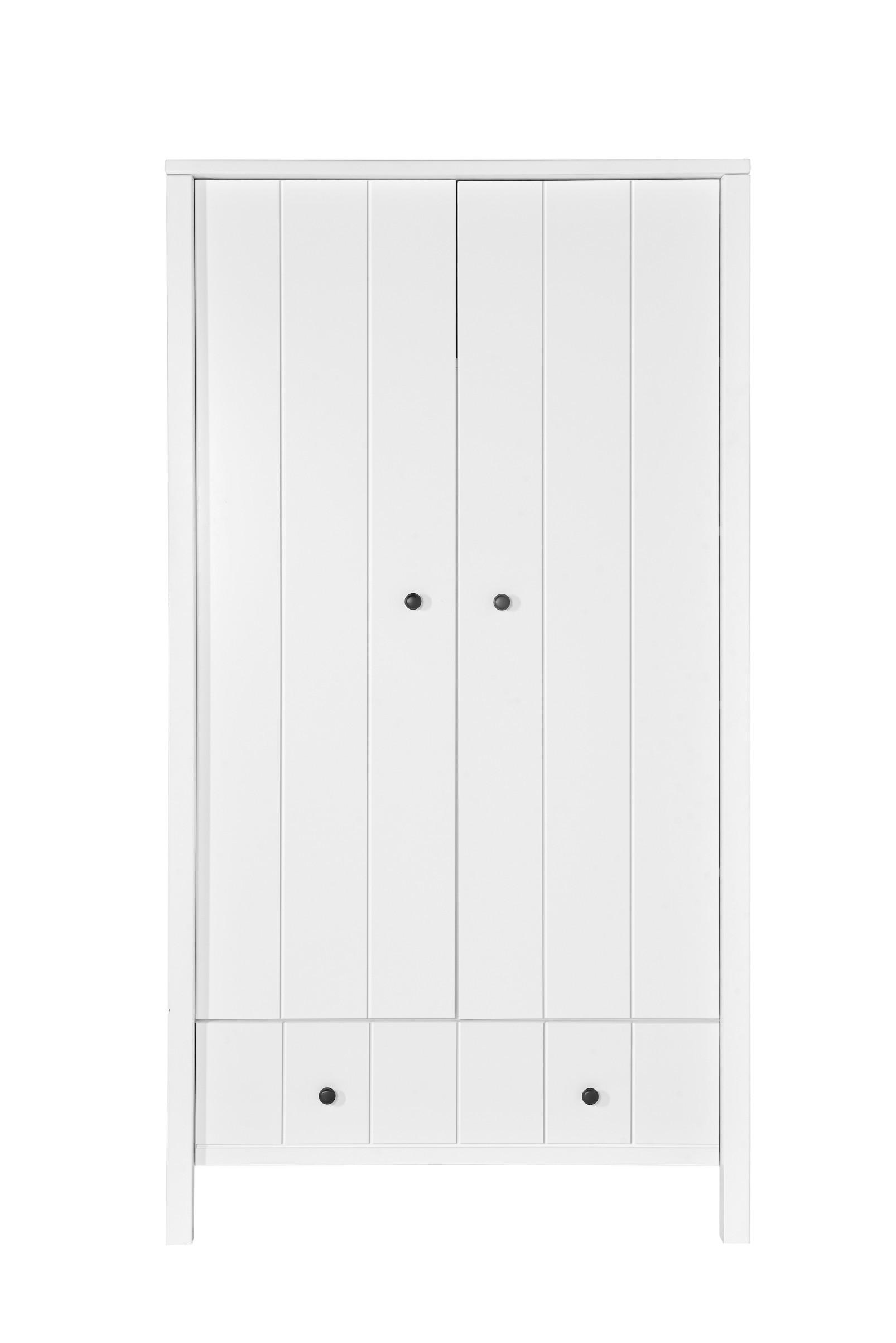 DETSKÁ SKRÍŇ Allpin_2, 2-dverová – ideálna do detskej izby - biela, kompozitné drevo (102/190/55cm) - RAUMHIRSCH FURNITURE