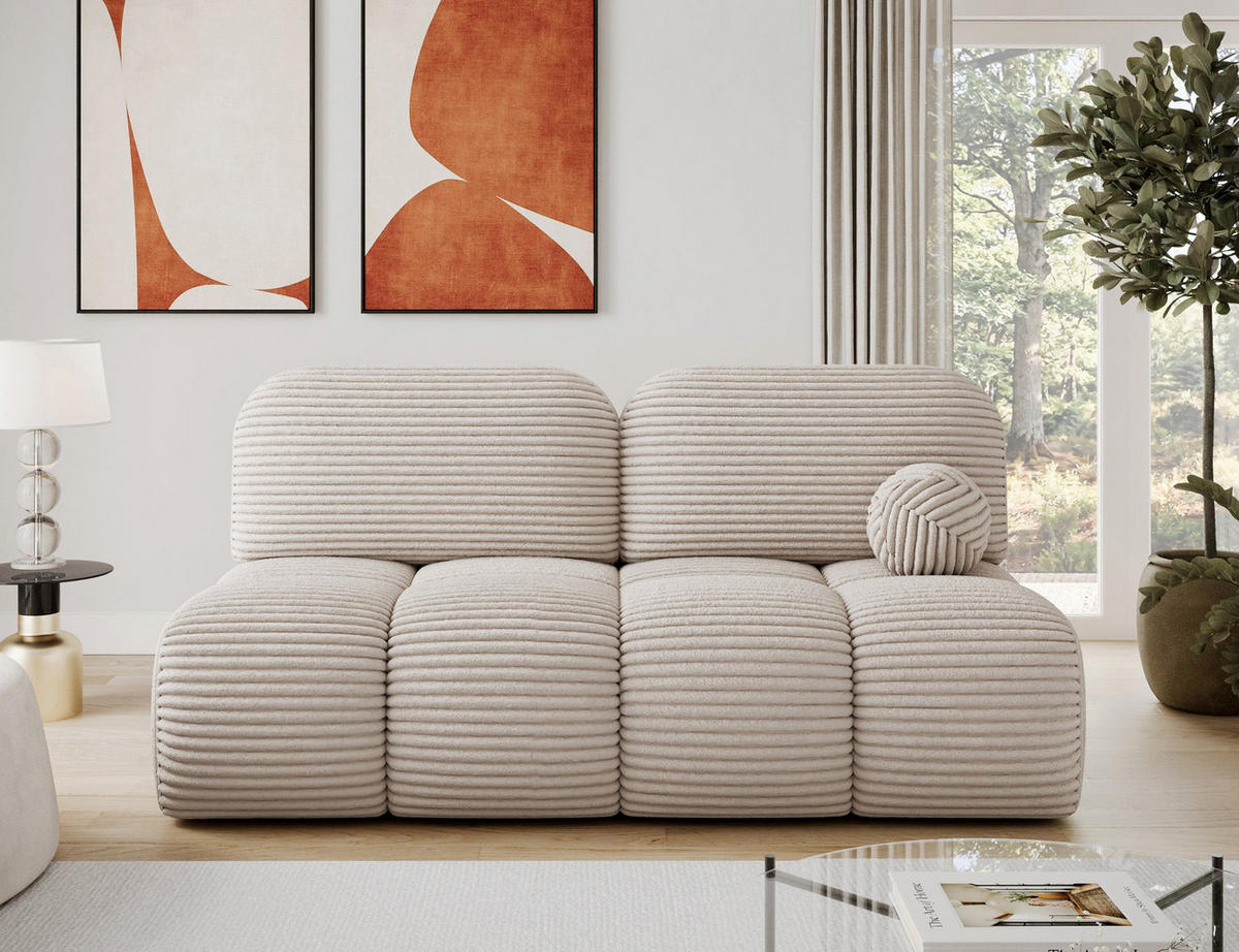 SCHLAFSOFA Nuwia mit Schlaffunktion und Bettkasten – Modernes Designsofa mit Schlafauszug und dekorativer Steppung - Weiß, Kunststoff (200/102/100cm) - Wohnideebilder