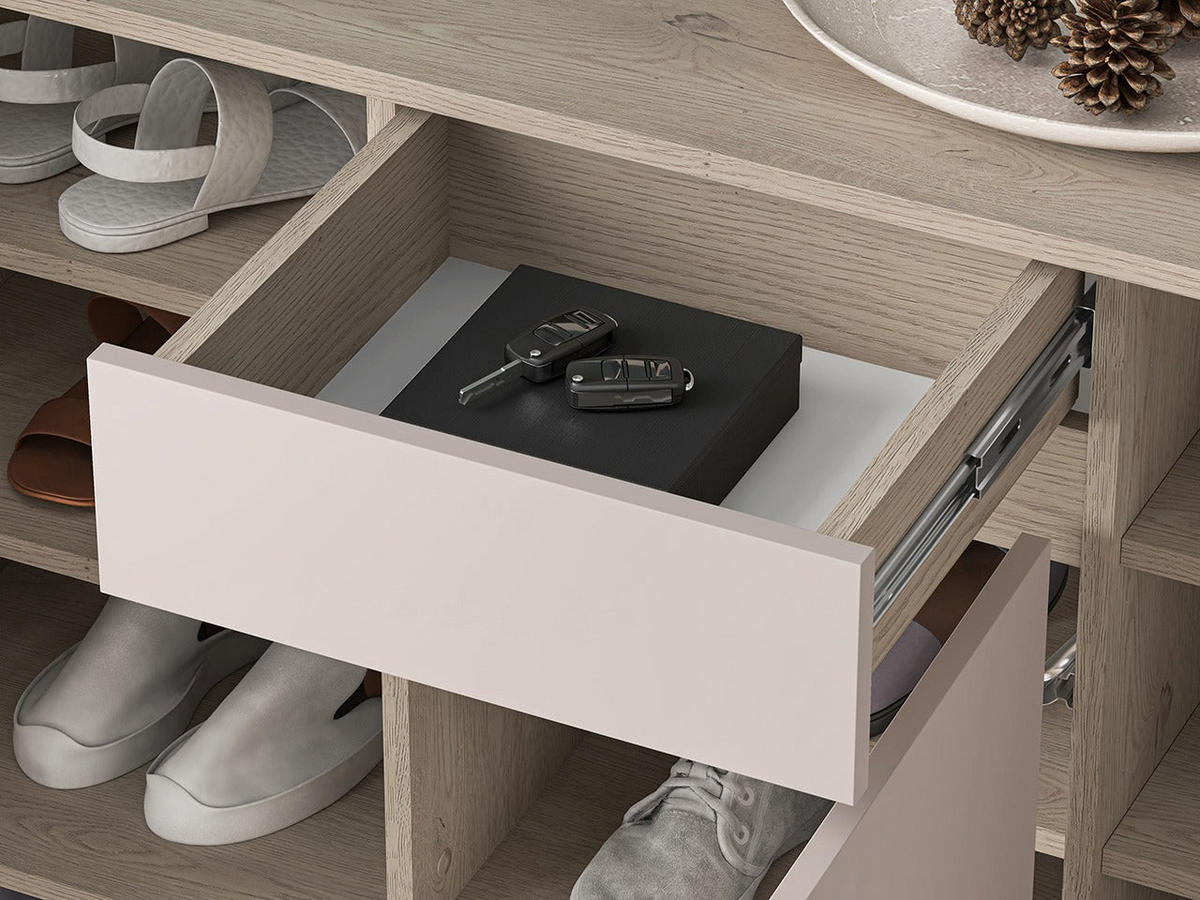 SCHUHSCHRANK – VOCO 02 – 120 cm – Voco – Kaschmir / Eichefarben - Kaschmir/Eichefarben, Holzwerkstoff (120/95/34cm) - hi-markt
