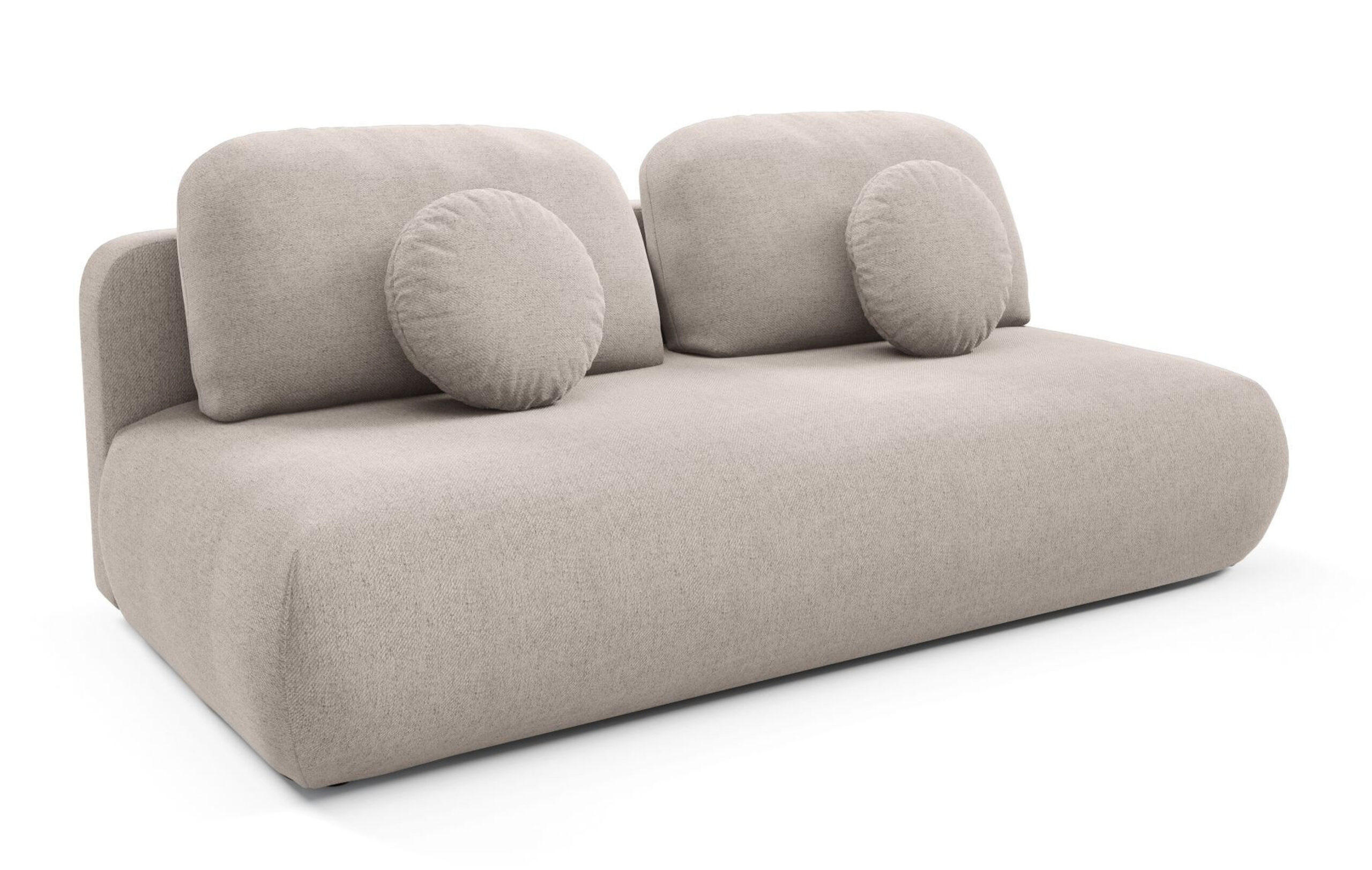 SCHLAFSOFA OTO, Sofa mit Schlaffunktion und Bettkasten, Farbe: Beige, Velourstoff - Beige, Textil (206/90/92cm) - Sepro Meble