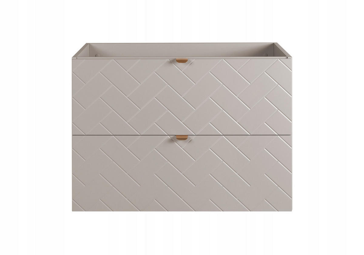 WASCHBECKUNTERSCHRANK TREND Kaschmir matt 80/46/60 cm - Schwarz, Holzwerkstoff (80/60/46cm) - Rodan