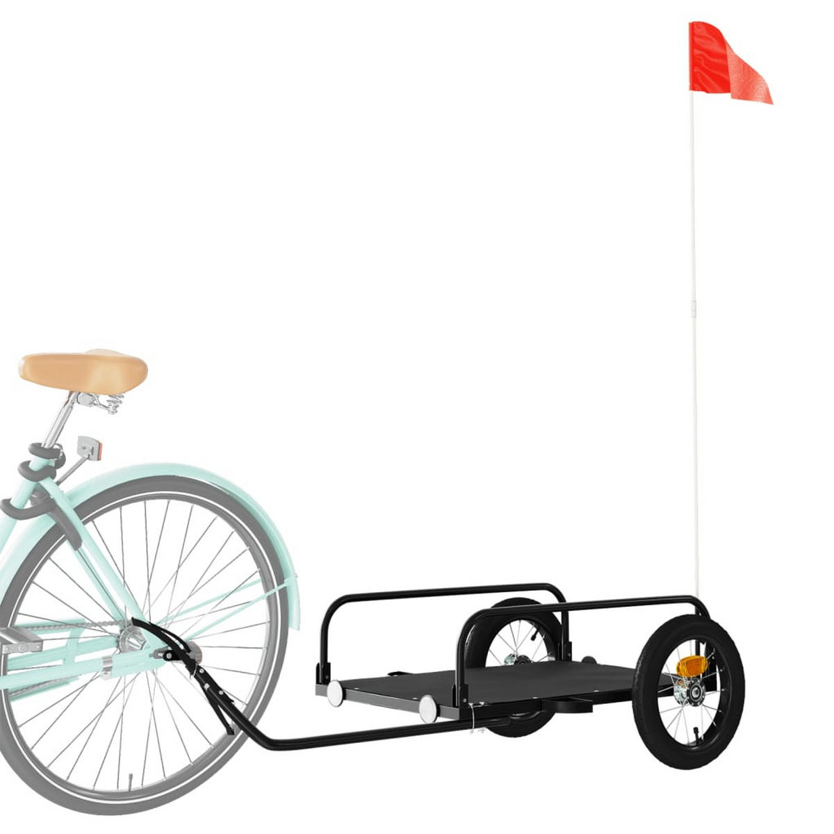 FAHRRADANHÄNGER Schwarz 122/53/31 Cm Eisen - Schwarz, Metall (53/31/122cm) - vidaXL