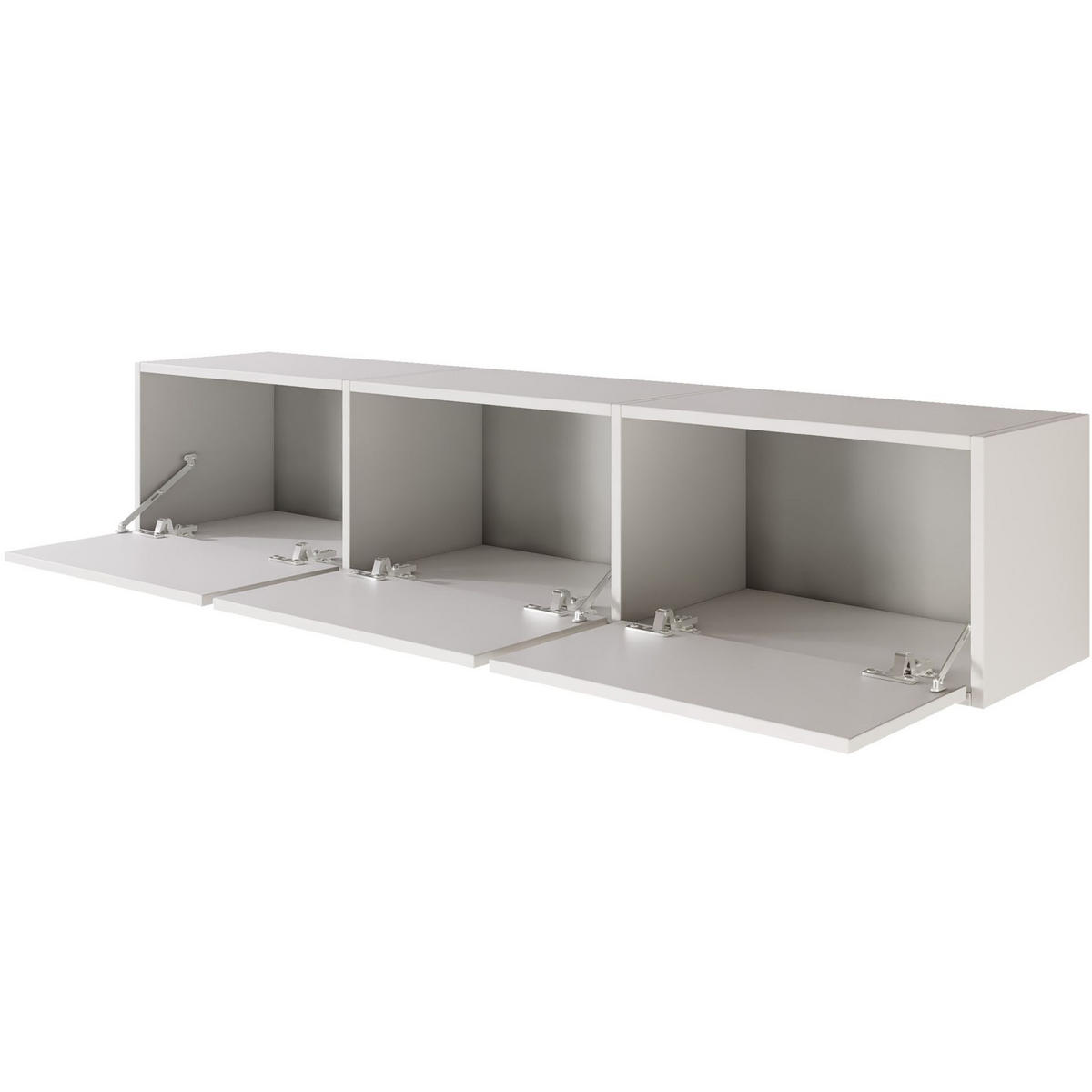 TV-LOWBOARD hängend, 3 Klappen, Weiß, 150 cm - Weiß, Holzwerkstoff (150.1/30/30cm) - Selsey