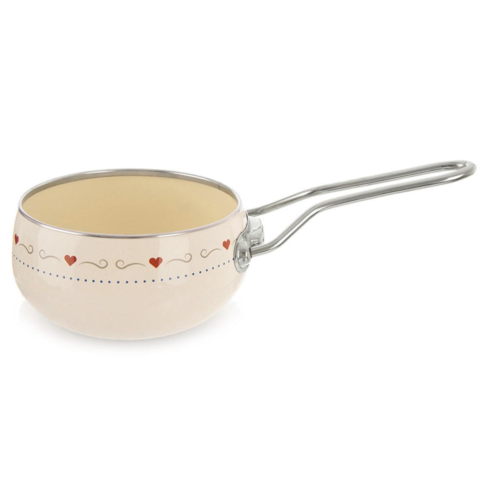 EMAILLIERTOPF Tonca mit Herzmotiv creme - Creme, Metall (15cm) - Orion 