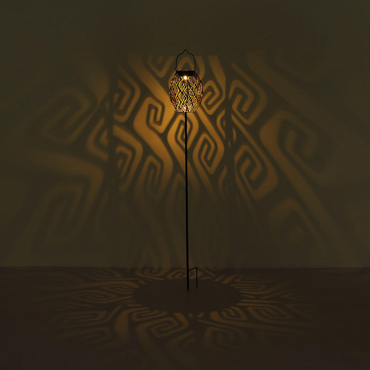 LED AUSSENLEUCHTE Metall Schwarz Gold - Schwarz, Metall (12.5/12.5/90cm) - Globo Lighting