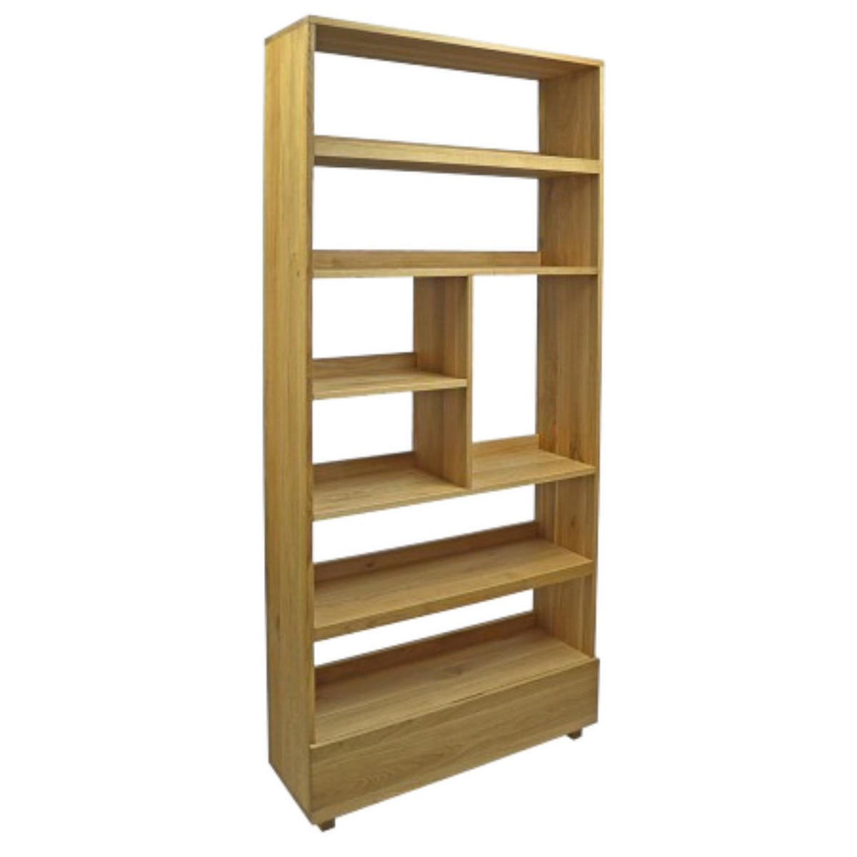 EICHENHOLZBÜCHERREGAL für das Wohnzimmer oder das Arbeitsbüro DAVOS - Eichefarben, Holz (100/215/35cm) - Rawood Furniture