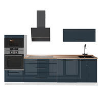 CHICINETĂ Fame-Line, Albastru închis înalt lucios/Alb, 280 cm, AP Stejar - alb/albastru închis, compozit lemnos (280/153.6/60cm) - Vicco