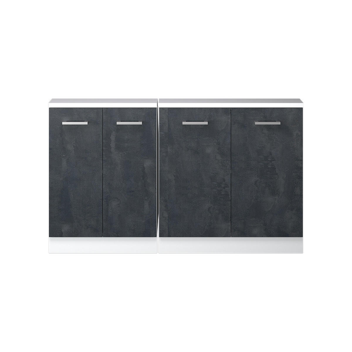 DACHSCHRÄGENSCHRANK-SET Rion Schwarz Beton 2er Set - Schwarz, Holzwerkstoff (140/81.6/46cm) - Vicco