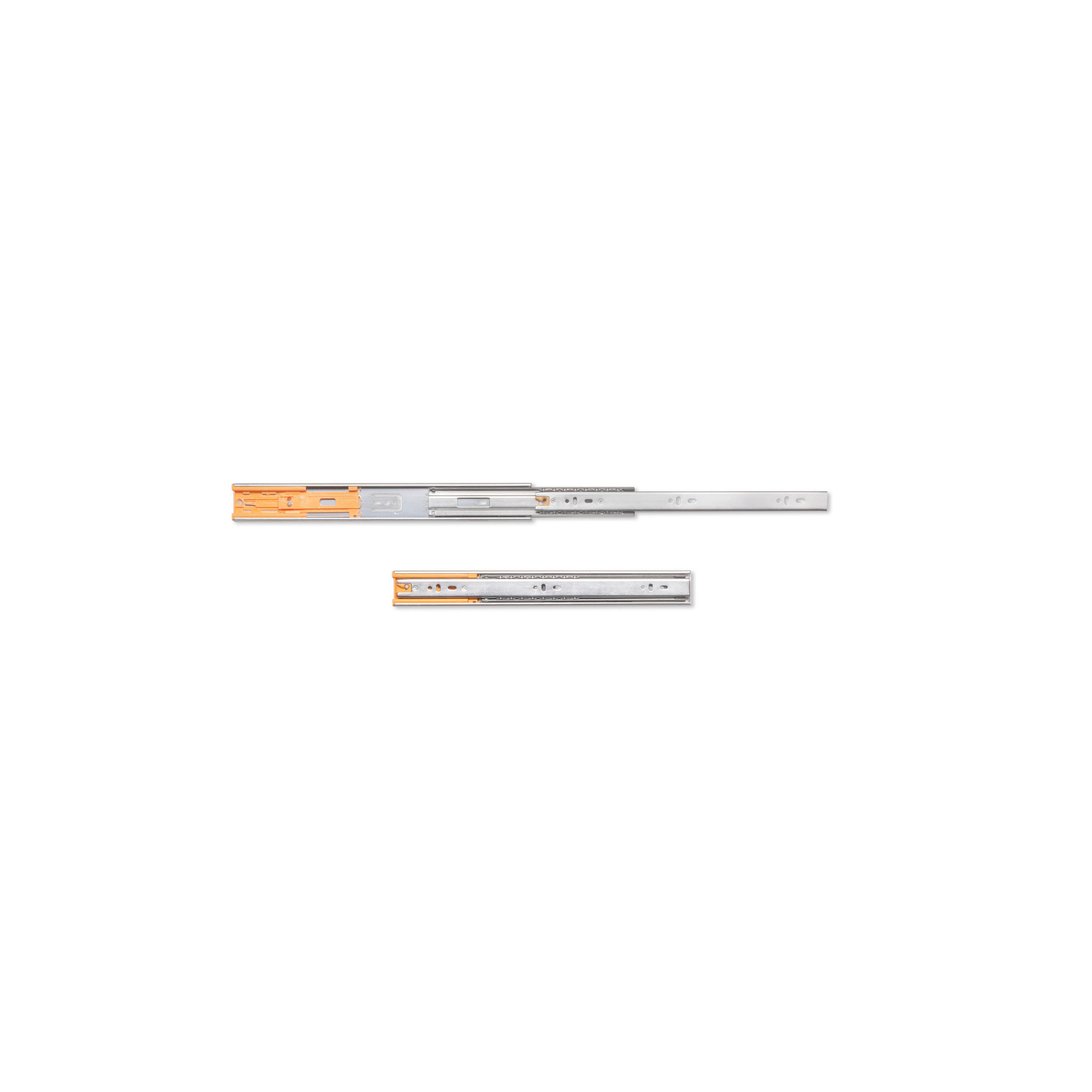 KORPUSSCHIENEEN Kugelgelagerter für Schubladen mit Vollauszug, mit Schließautomatik, Höhe 45mm, Länge 350mm, Stahl, Verzinkt - Zinkfarben, Metall (1.27/5/35cm) - EMUCA