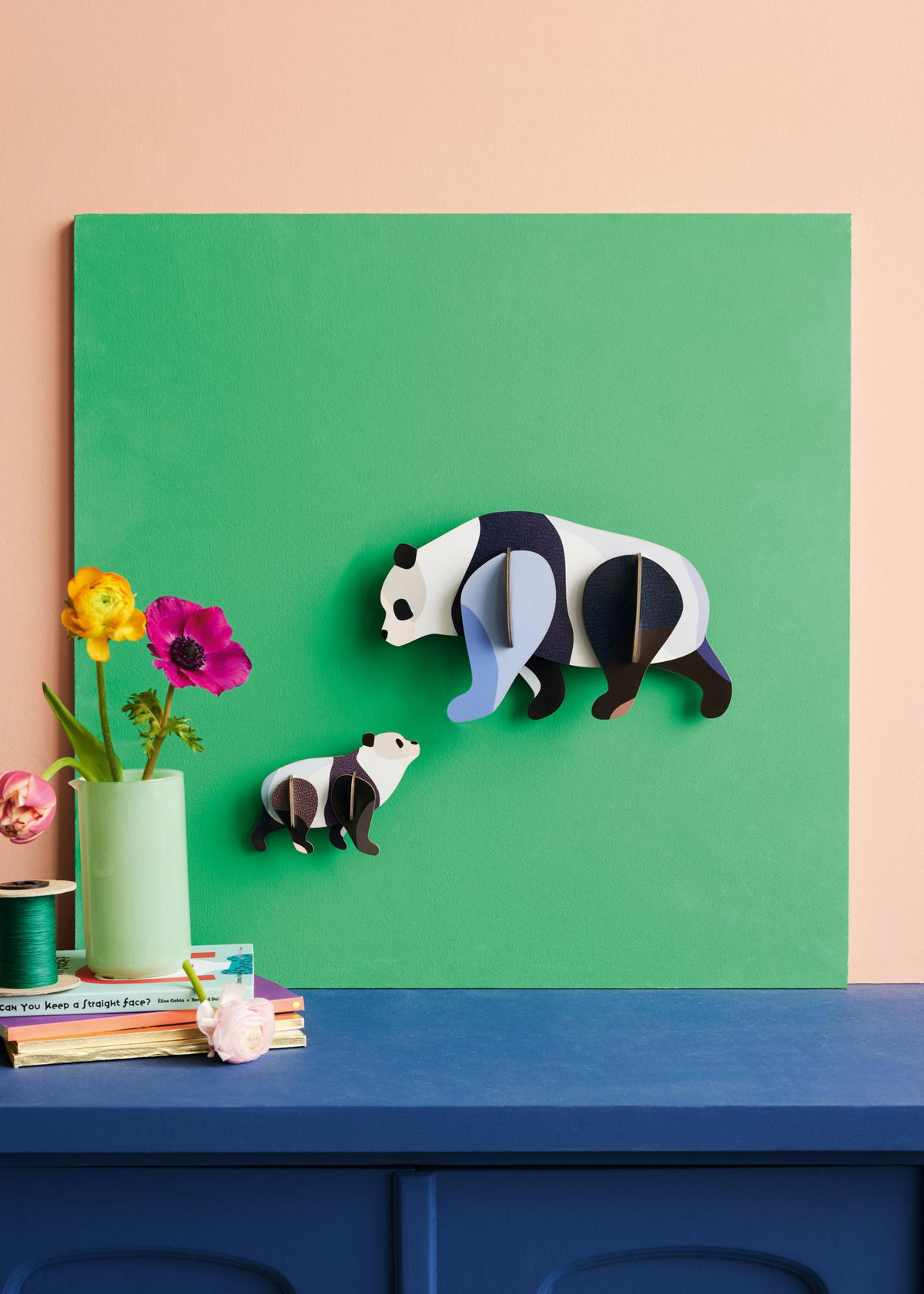 WANDSKULPTUR Bunt 6,5/16 cm - Multicolor, Wellpappe (6.5/16/27cm) - Studio Roof