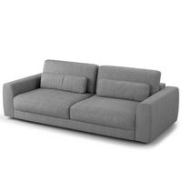 3-SITZER SOFA - Silberfarben/Schwarz, Kunststoff/Textil (252/80/117cm) - home24