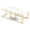 COUCHTISCH Astro Bianco Marmor / Gold (2er-Set) - Goldfarben/Weiß, Holz/Holzwerkstoff (76/142/50cm) - Feldmann-Wohnen