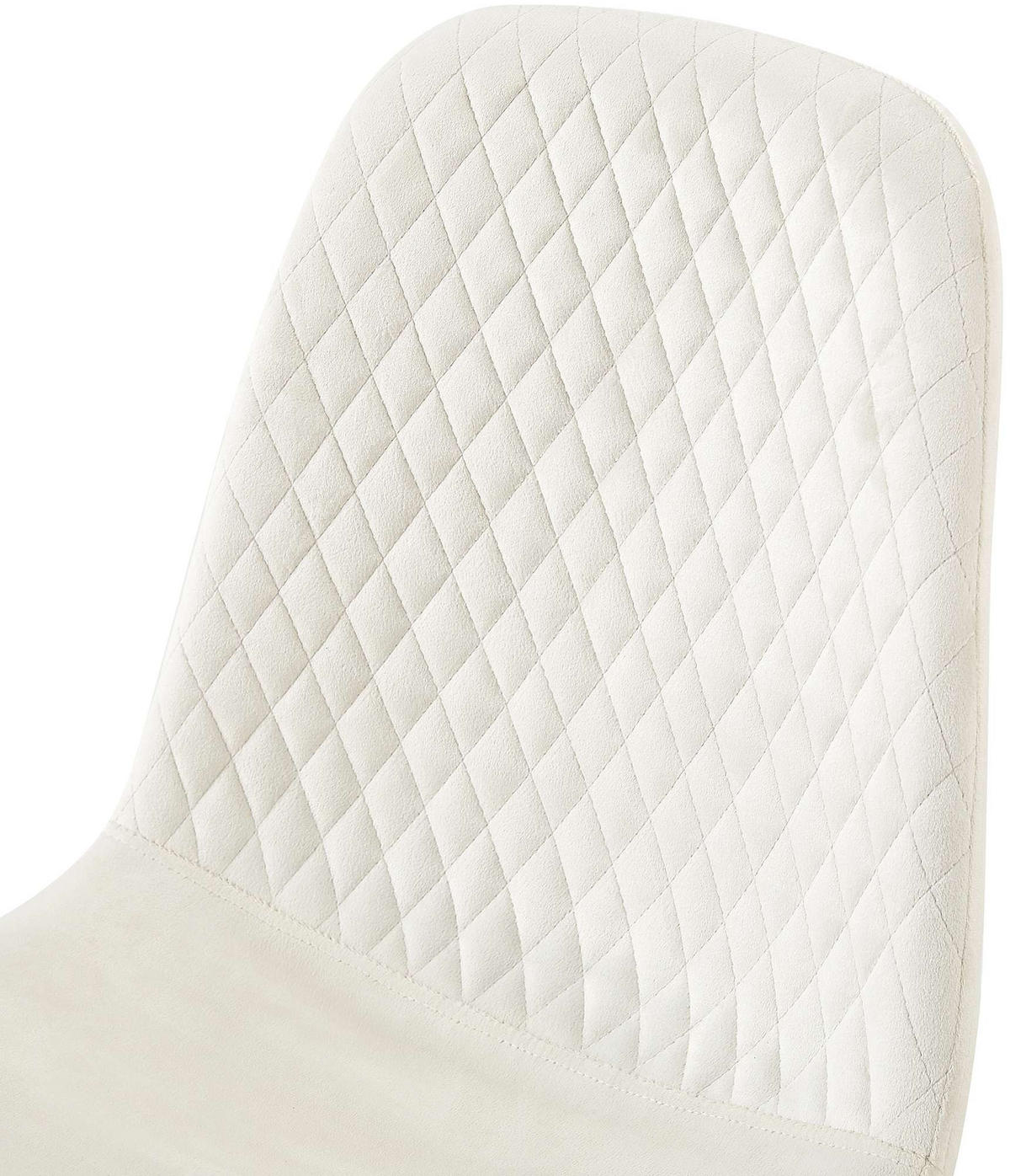 STUHL Samt Cremeweiß - Schwarz/Weiß, Textil/Metall (44/88/54cm) - CLP