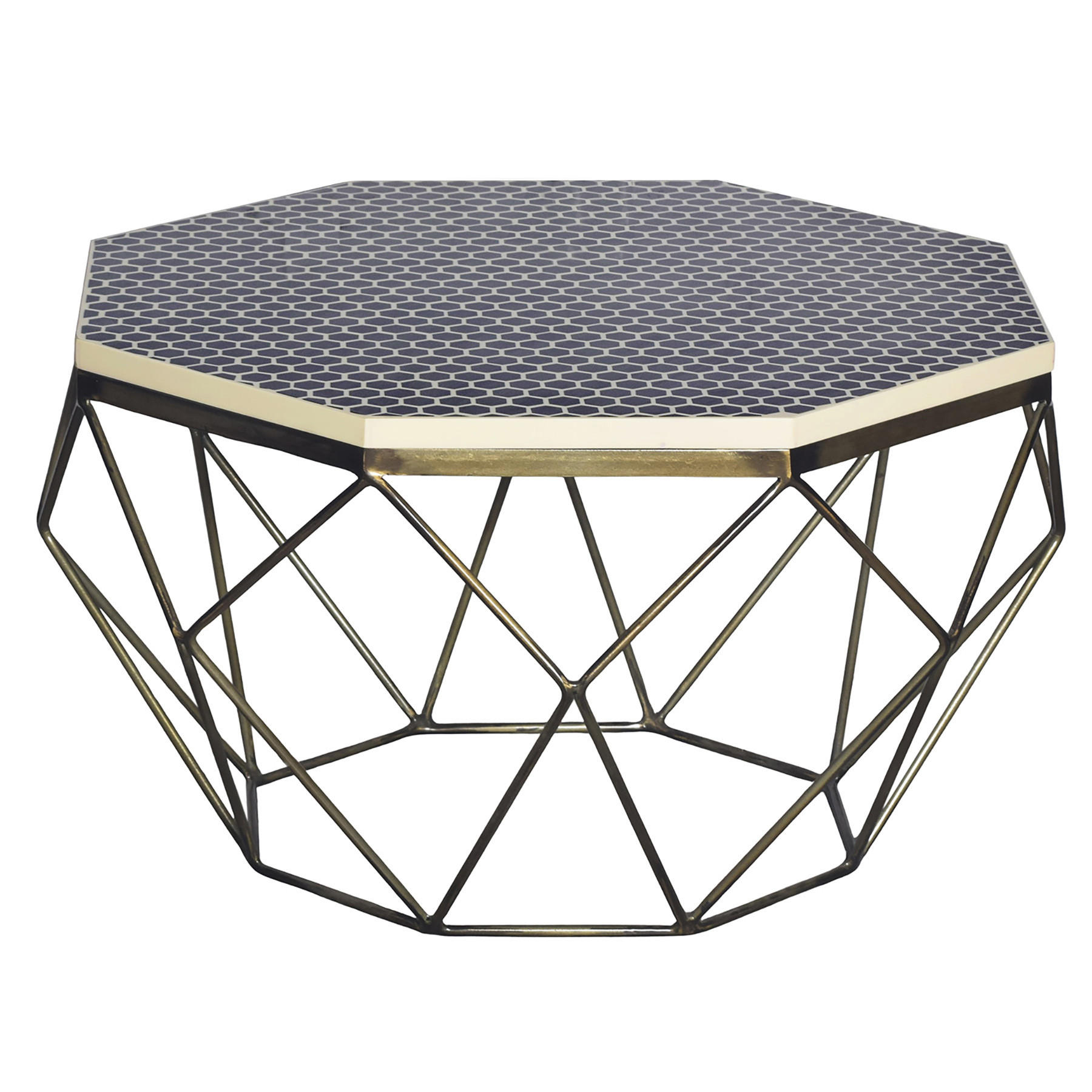 COUCHTISCH DIAMOND Eisen rechteckig Schwarz|Weiß 69cm - Schwarz/Weiß, Kunststoff/Metall (69/69/39cm) - riess-ambiente