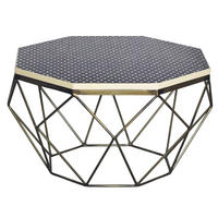 COUCHTISCH DIAMOND Eisen rechteckig Schwarz|Weiß 69cm - Schwarz/Weiß, Kunststoff/Metall (69/69/39cm) - riess-ambiente