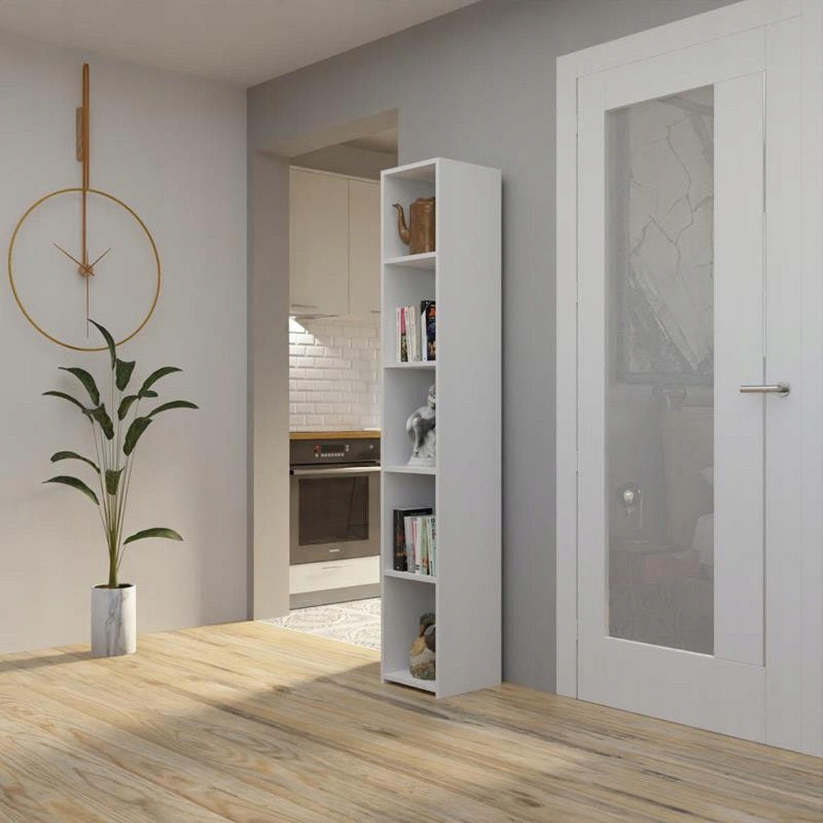 BÜCHERREGAL 180 EX3 Weiß 30/30/180 cm - Weiß, Holzwerkstoff (30/180/30cm) - Matkam Möbel