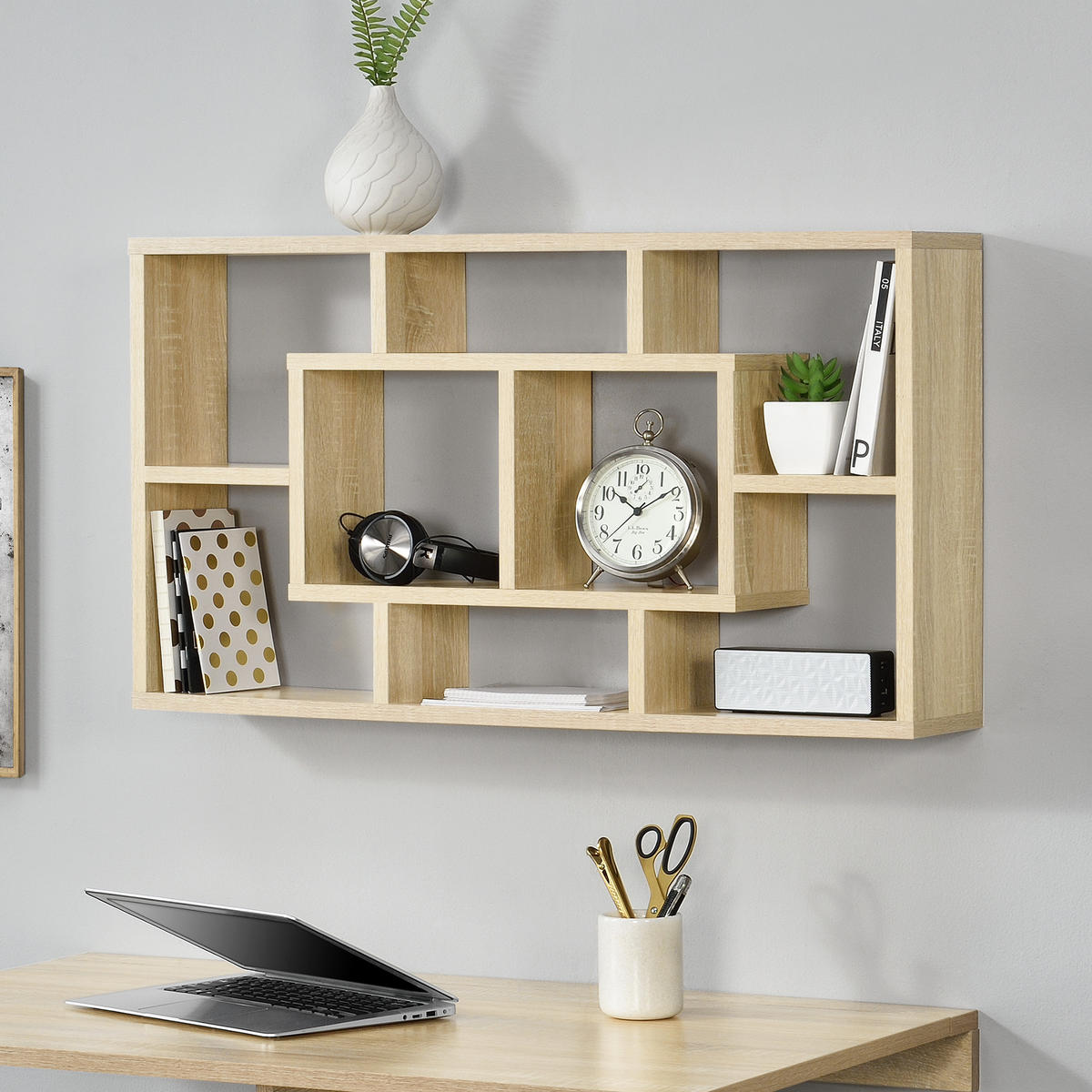 WANDREGAL Saputit - Sonoma Eiche, Holzwerkstoff (85/16/47.5cm) - [en.casa]