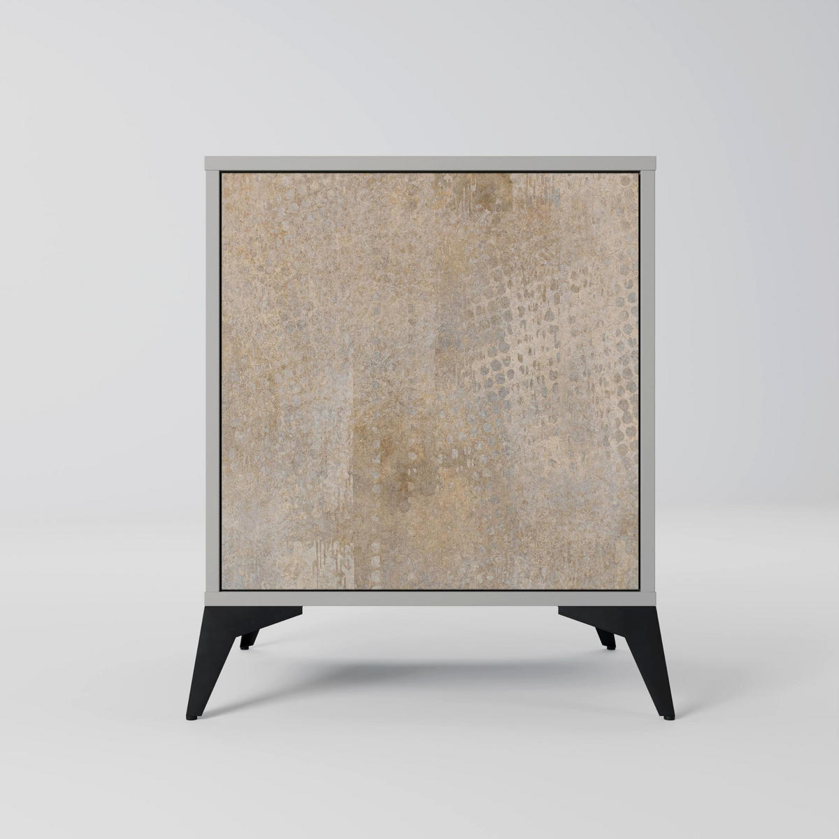 SIDEBOARD SCREEN ERROR, Grau, 57,5x42x72,5 cm, Schwarze Metallfüße - Multicolor/Schwarz, Holzwerkstoff/Metall (57.5/72.5/42cm) - SpaceRebels