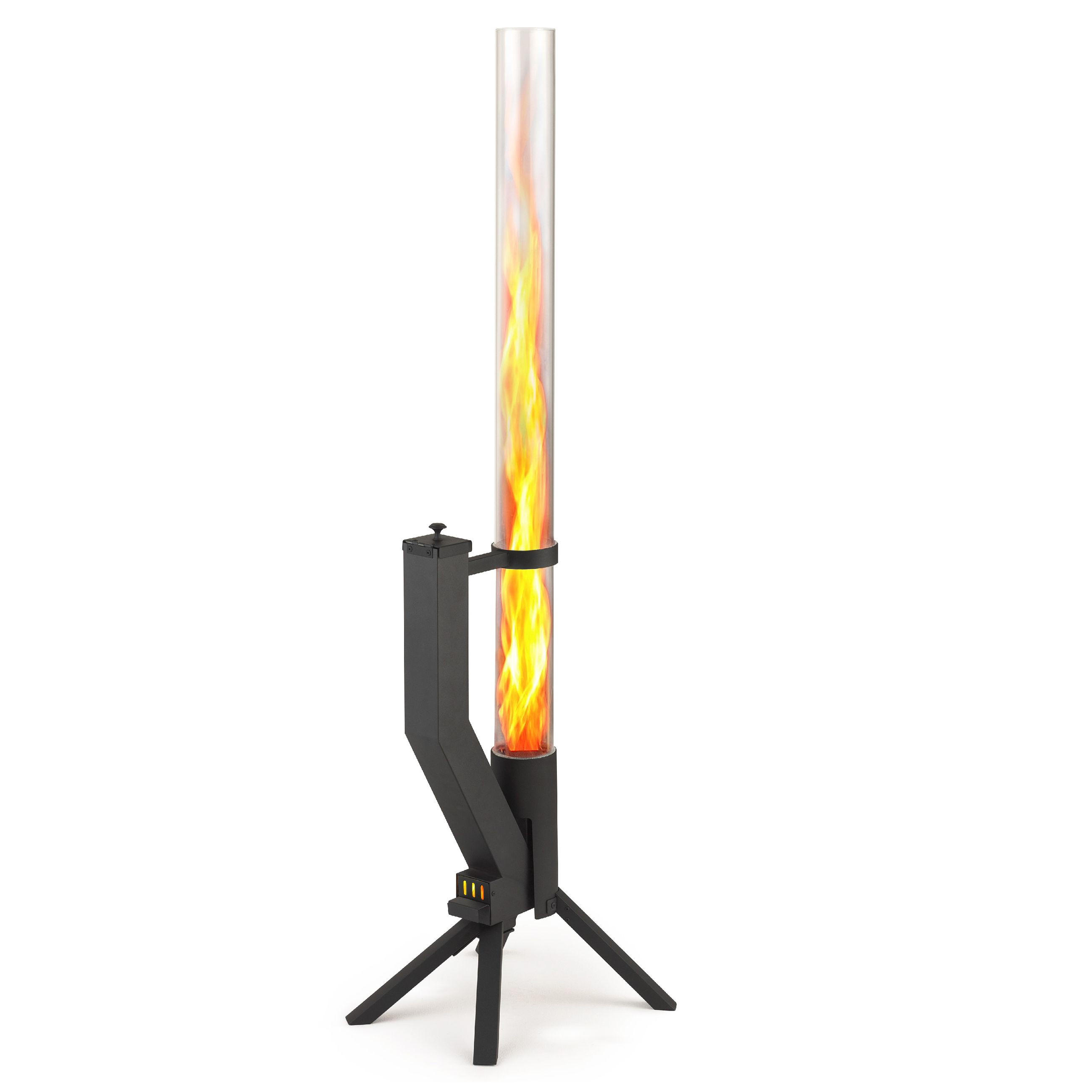 FEUERROHR – elegante Edelstahl Feuersäule und Pelletfackel - schwarz - Schwarz, Metall (36/130.6/35cm) - Gardenflare