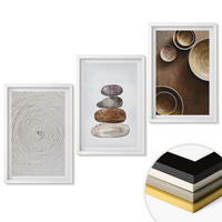 WANDBILDER 3er-Set - 40x60 cm Weißer Rahmen - Texturen in der modernen Kunst - Weiß, Kunststoff (40/60cm) - ArtPrintCave