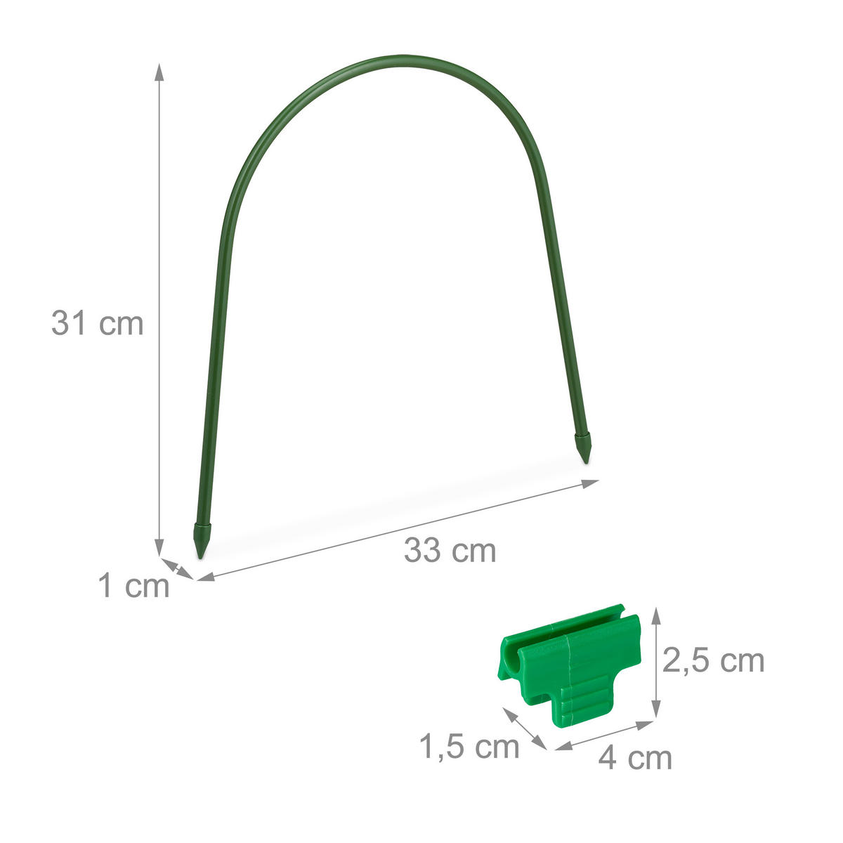 12XTUNNELBOGEN - Dunkelgrün, Kunststoff/Metall (33/31/1cm) - Relaxdays