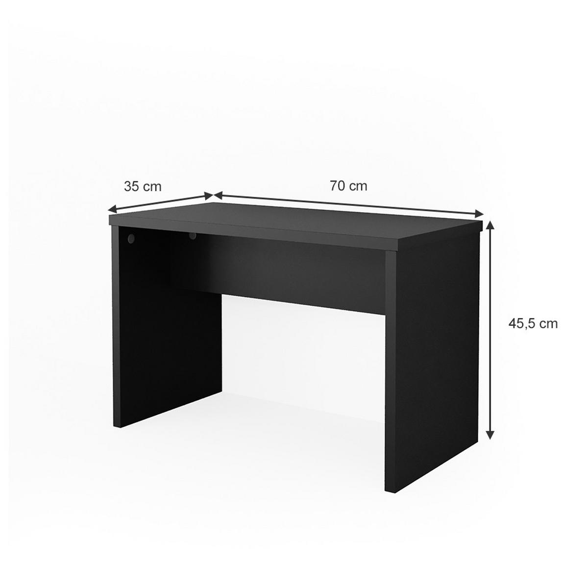 SITZBANK Schwarz 70 cm für Schminktisch - Schwarz, Holzwerkstoff (35/70/45.5cm) - Vicco